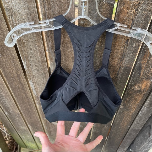 Victoria’s Secret / Victoria’s Sport Black Zip Front Racerback Sports Bra Sz 34C - Picture 6 of 12